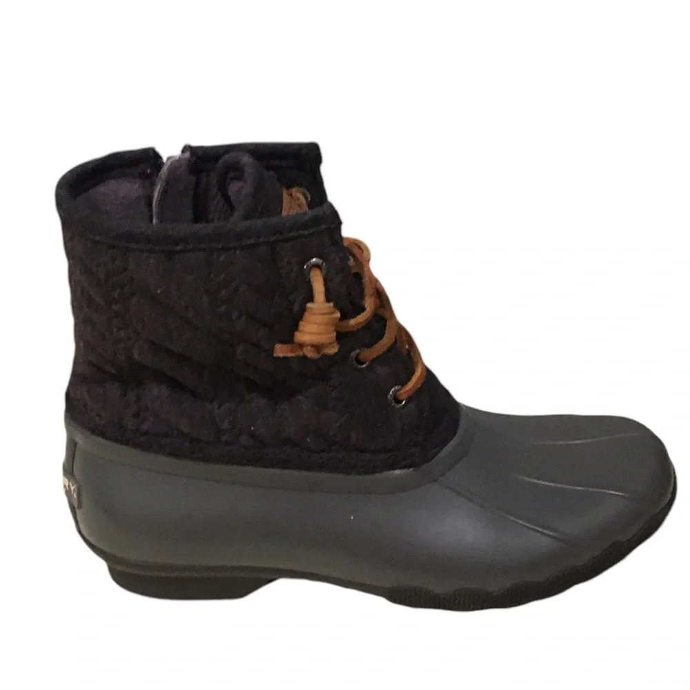Sperry Top Sider Saltwater Grey Waterproof Rubber Boot 3